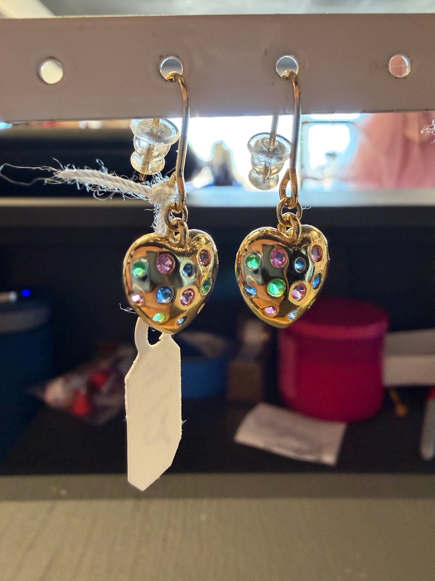 Rainbow hearts earrings