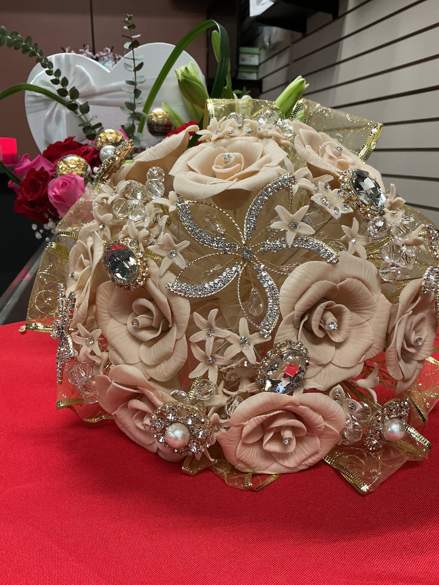 Rose gold jewel bouquet 1006