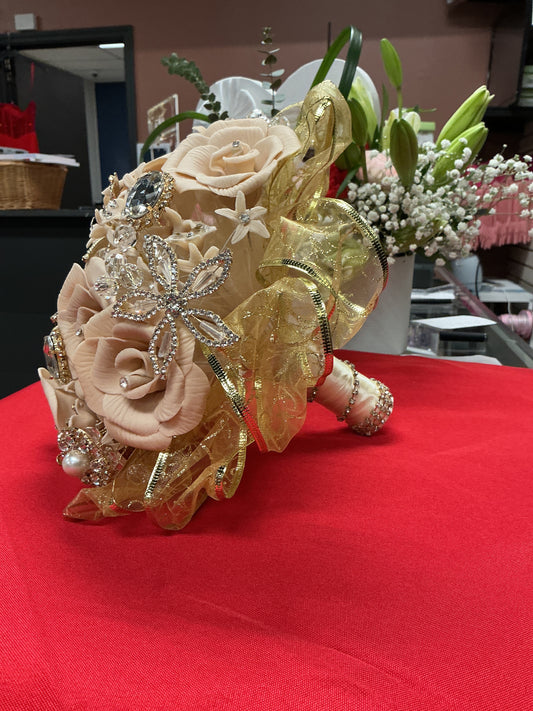 Rose gold jewel bouquet 1006