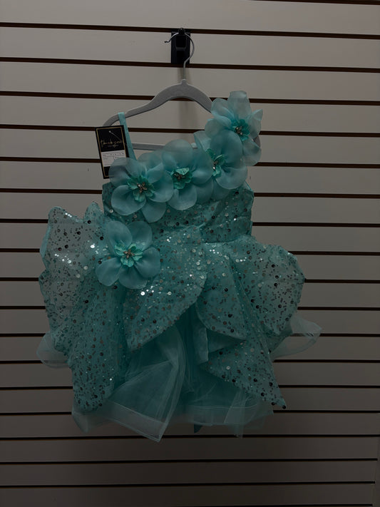 Aqua flower dress