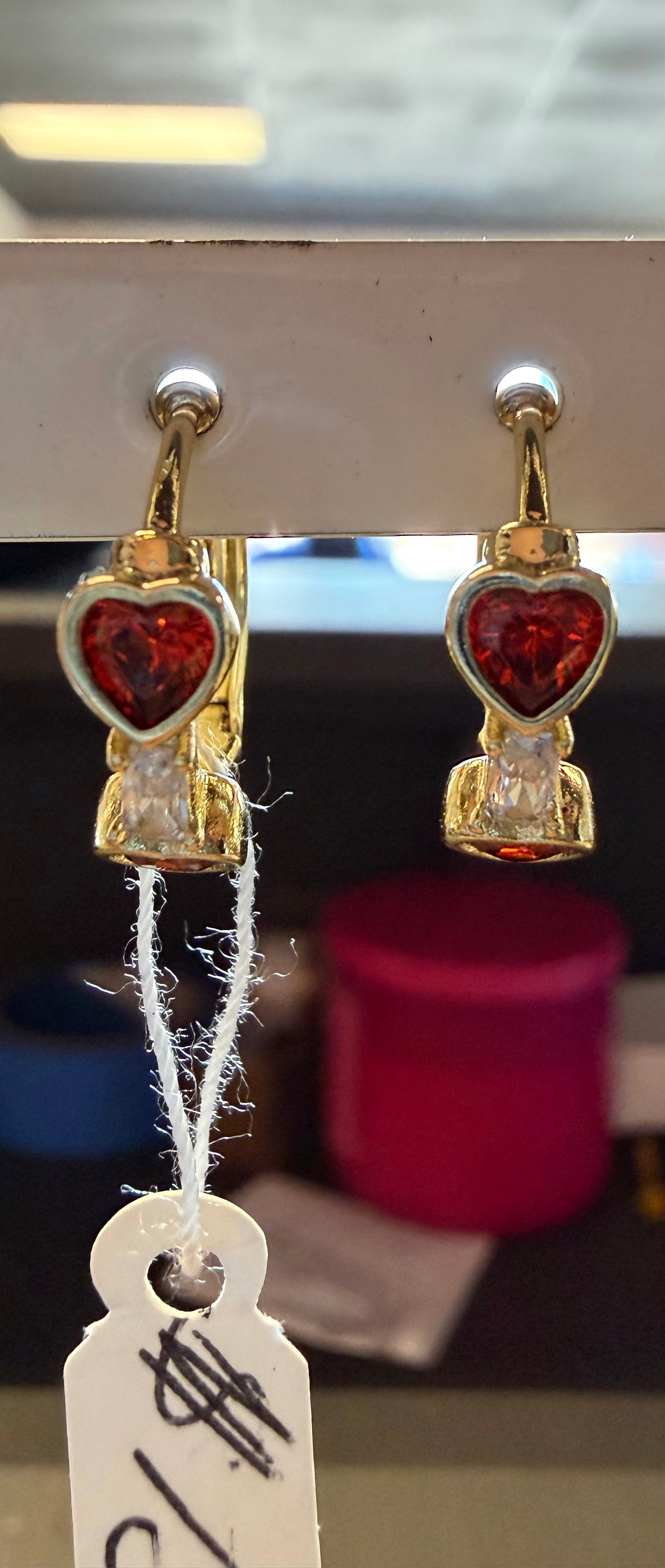 Red heart earrings