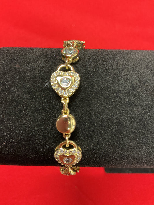 Linked hearts bracelet 1016