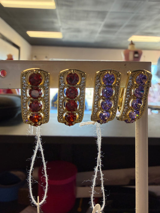 Gem lined earrings