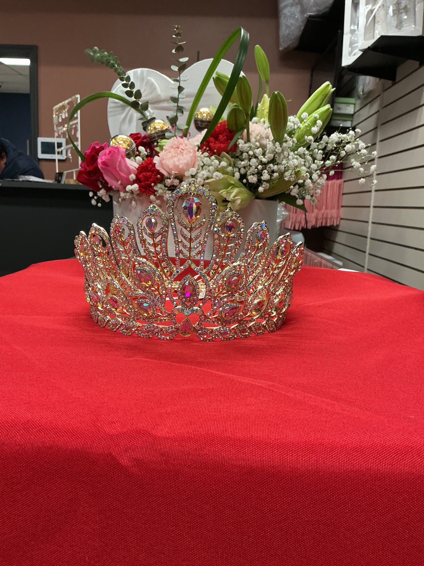 Gold quinceanera crown 1001