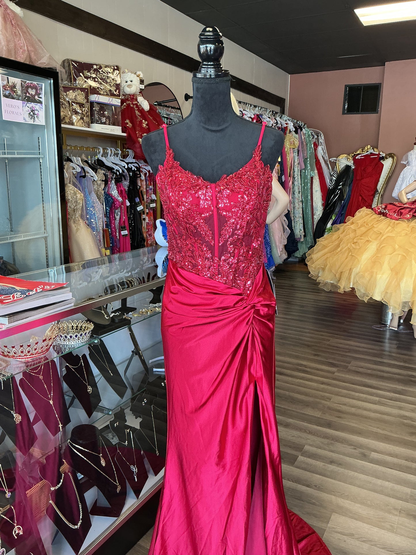 Red sparkle dress