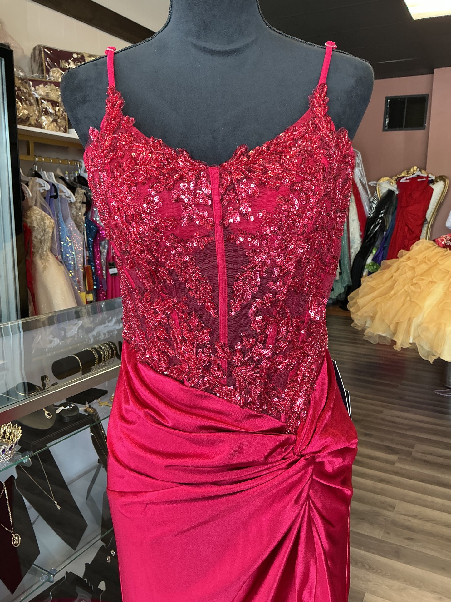 Red sparkle dress